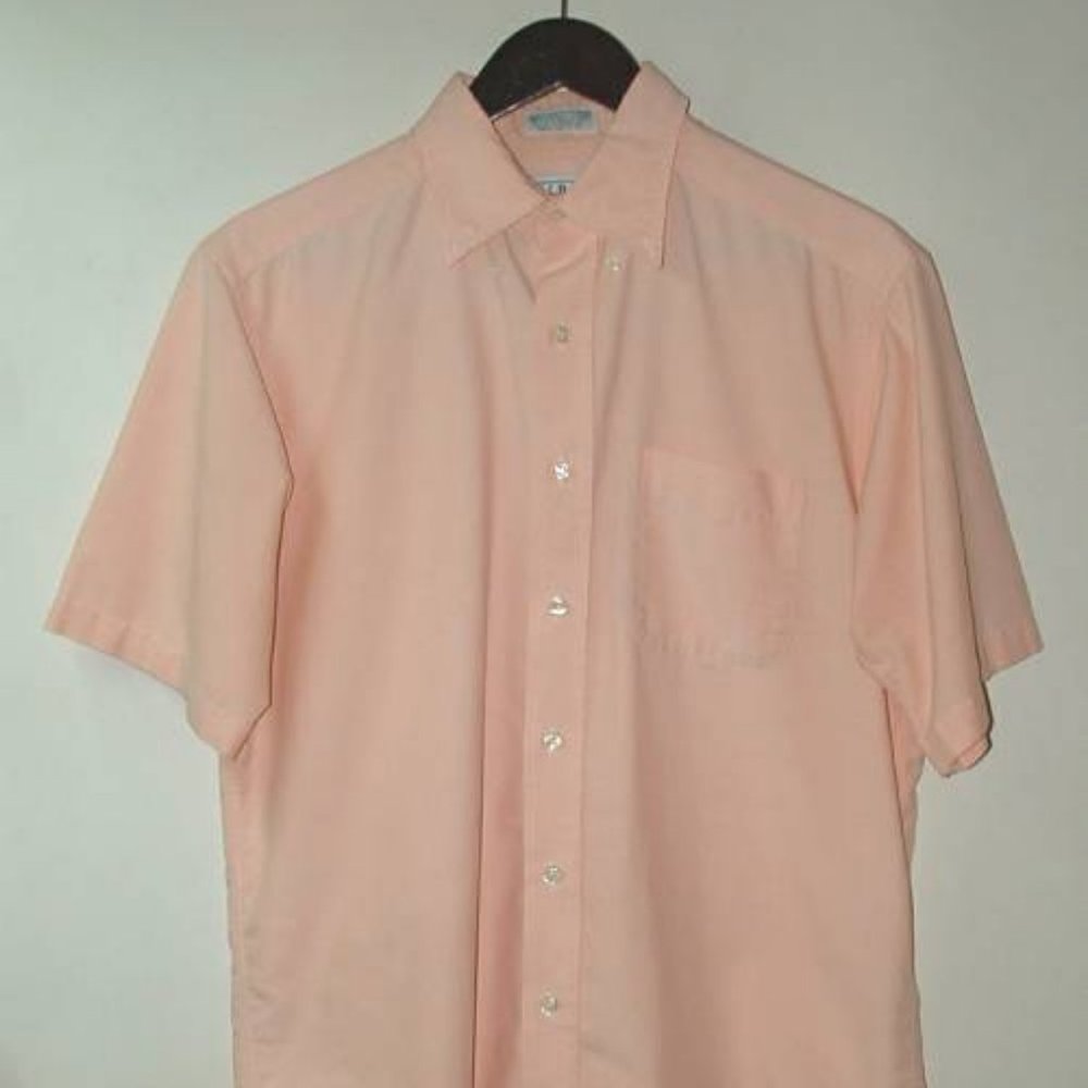 LL Bean 60% cotton single needle tailoring  men  dress shirt M 15 1/2 33